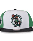 Mitchell & Ness Boston Celtics Snapback - White/Black/Green Two Panel