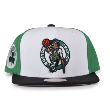 Mitchell & Ness Boston Celtics Snapback - White/Black/Green Two Panel