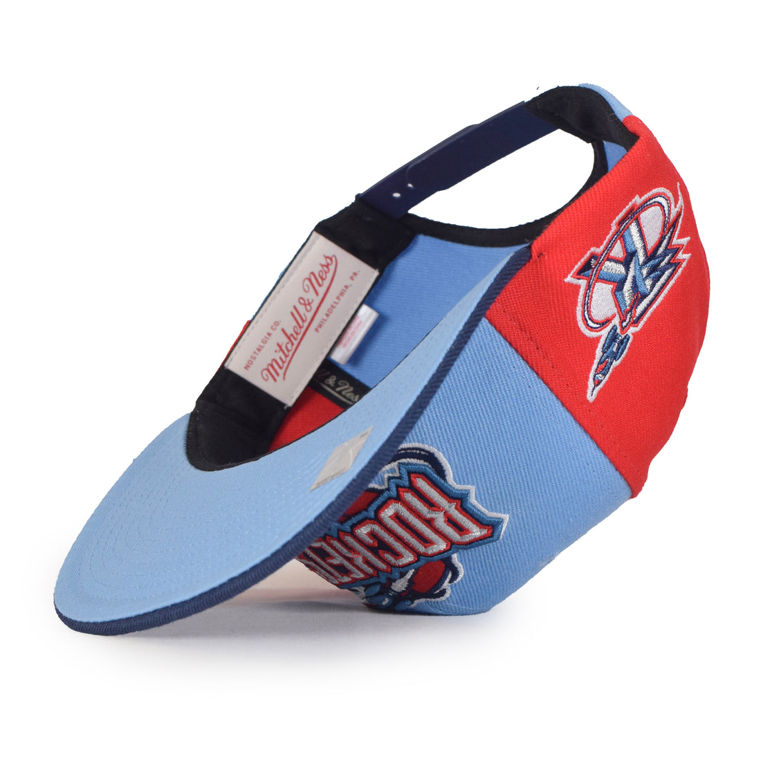 Mitchell & Ness Houston Rockets Snapback - Light Blue/Navy/Red Two Panels