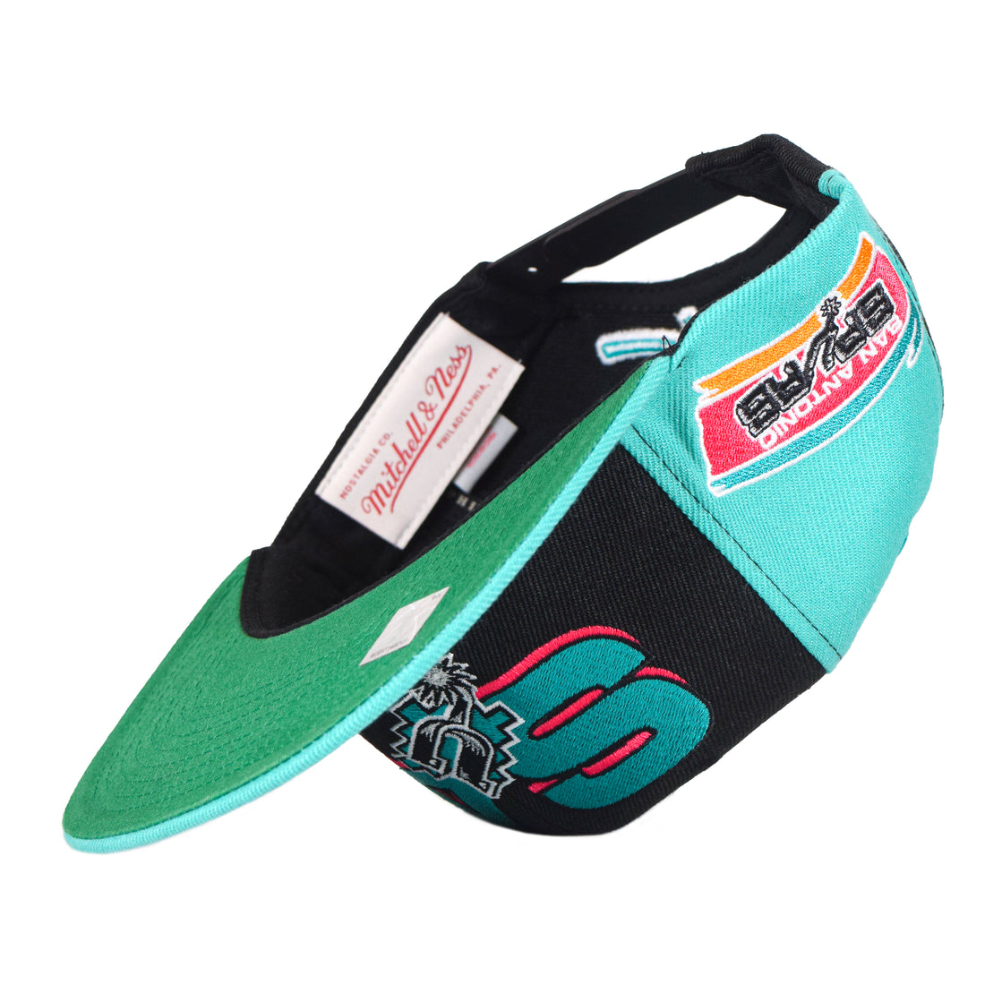 Mitchell & Ness "SA" San Antonio Spurs Snapback - Black/Teal One Panel