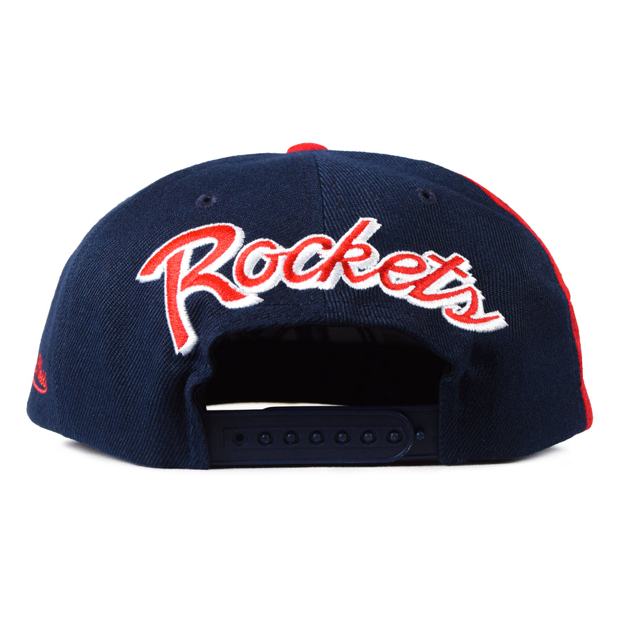 Mitchell & Ness Retro Houston Rockets Snapback - Navy/Red One Panel