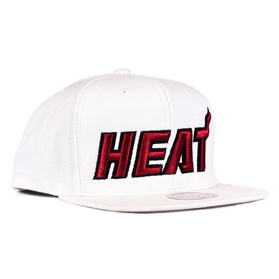 Mitchell & Ness Miami Heat Snapback - White/Red