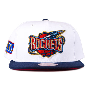 Mitchell & Ness Retro Houston Rockets 2Tone Snapback - White/Navy "50 Patch"