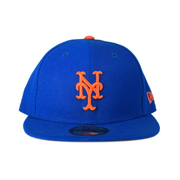 New Era New York Mets 59Fifty Fitted - Blue/Orange top button