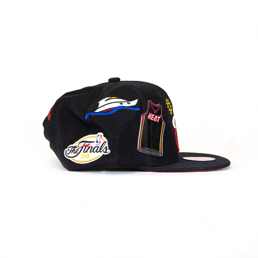 Mitchell & Ness "My Town" Miami Heat Snapback - Black w/Patches