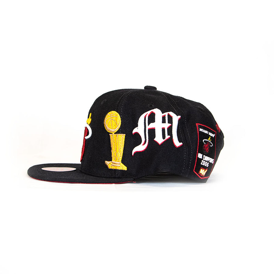 Mitchell & Ness "My Town" Miami Heat Snapback - Black w/Patches