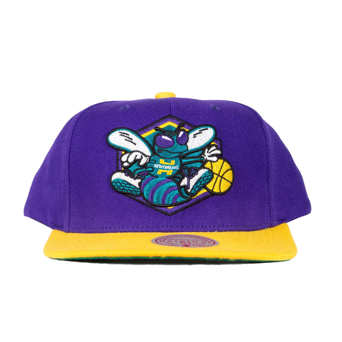 Mitchell & Ness 2Tone Basic Charolette Hornets Snapback - Purple/Yellow/Green