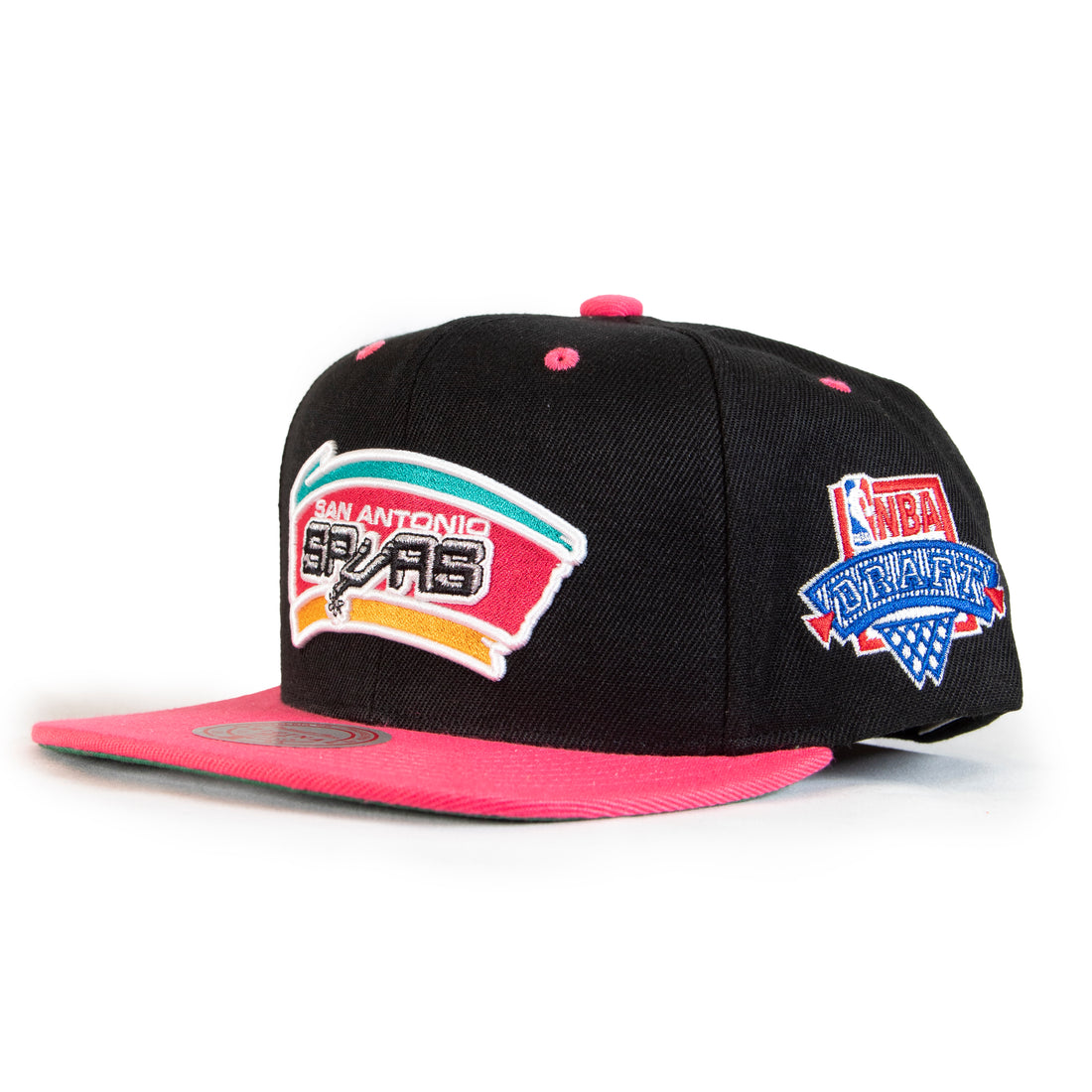 Mitchell & Ness 2Tone "NBA Draft" San Antonio Spurs Snapback - Black/Pink