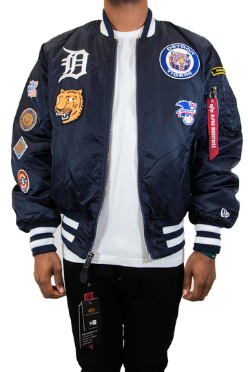 New Era: Alpha Industries New Era MA-1 Bomber Jacket Detroit Tigers - Navy