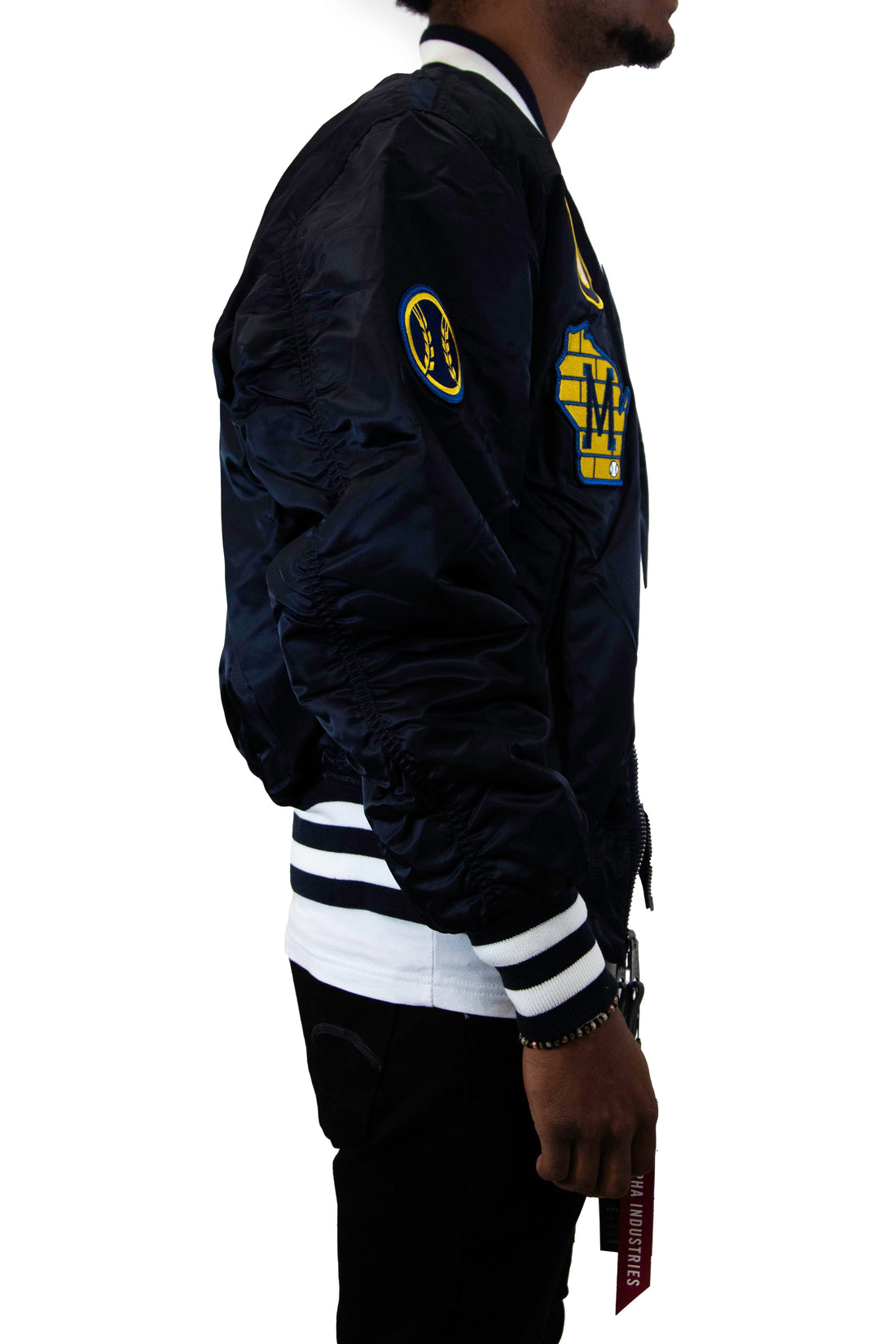 New Era: Alpha Industries New Era MA-1 Bomber Jacket Milwaukee Brewers - Navy