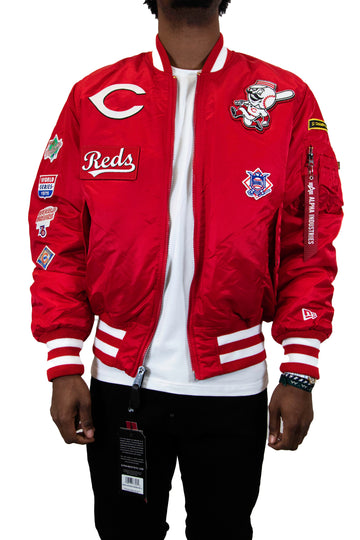New Era: Alpha Industries New Era MA-1 Bomber Jacket Cincinnati Reds - Red