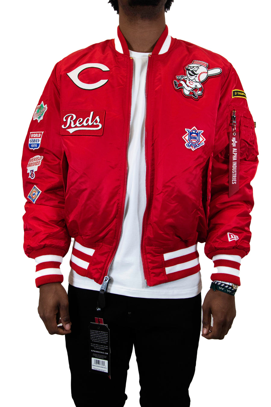 New Era: Alpha Industries New Era MA-1 Bomber Jacket Cincinnati Reds - Red