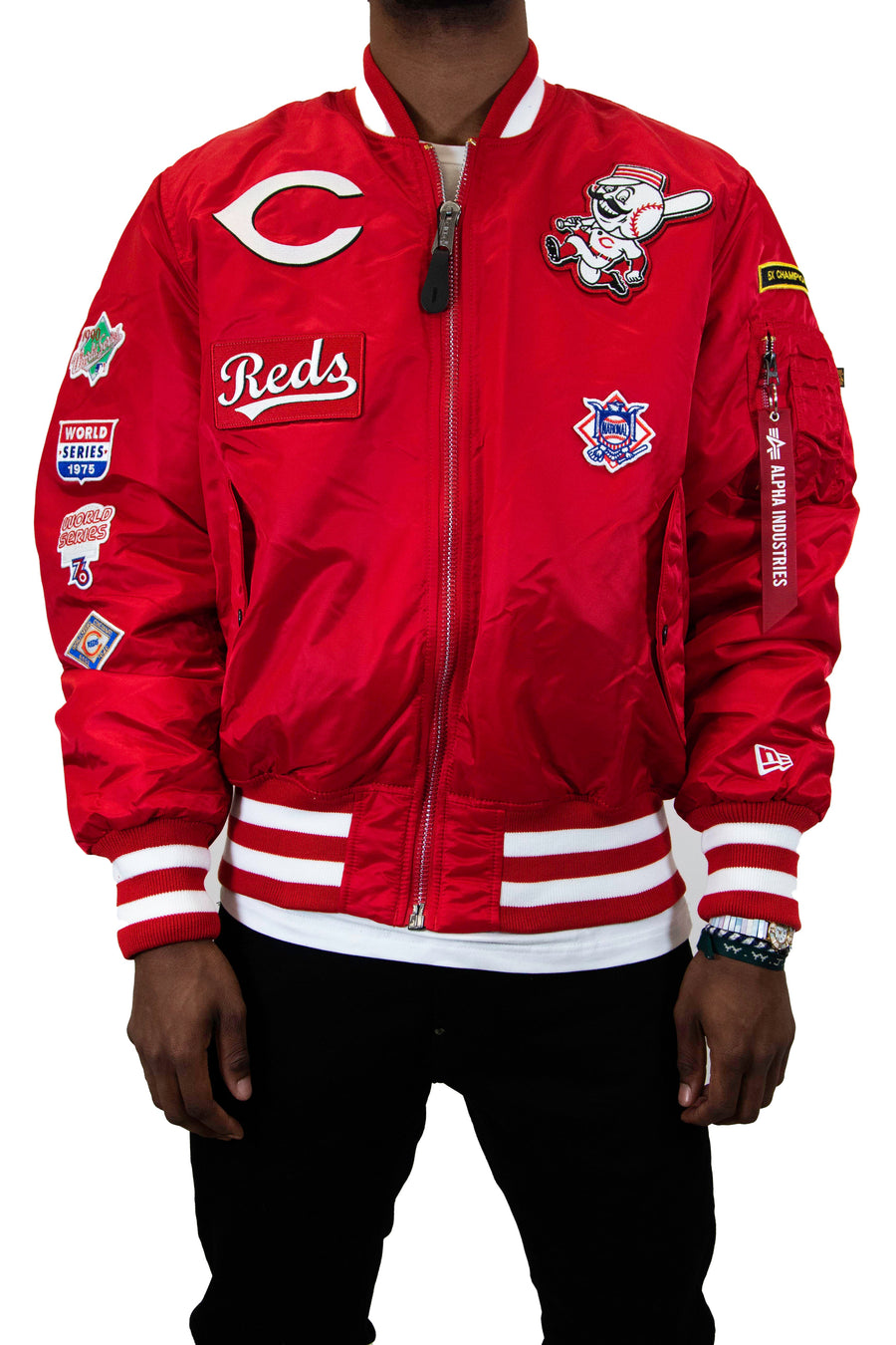 New Era: Alpha Industries New Era MA-1 Bomber Jacket Cincinnati Reds - Red
