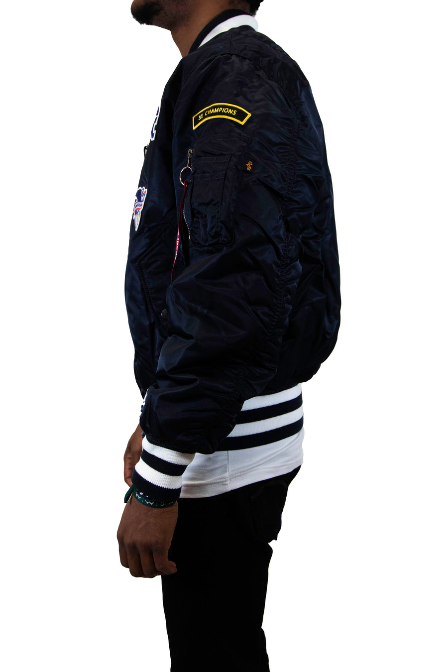 New Era: Alpha Industries New Era MA-1 Bomber Jacket Chicago White Sox Throwback- Navy