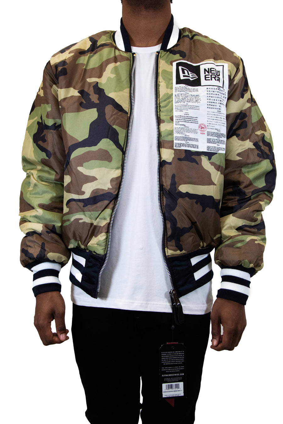 New Era: Alpha Industries New Era MA-1 Bomber Jacket Chicago White Sox Throwback- Navy