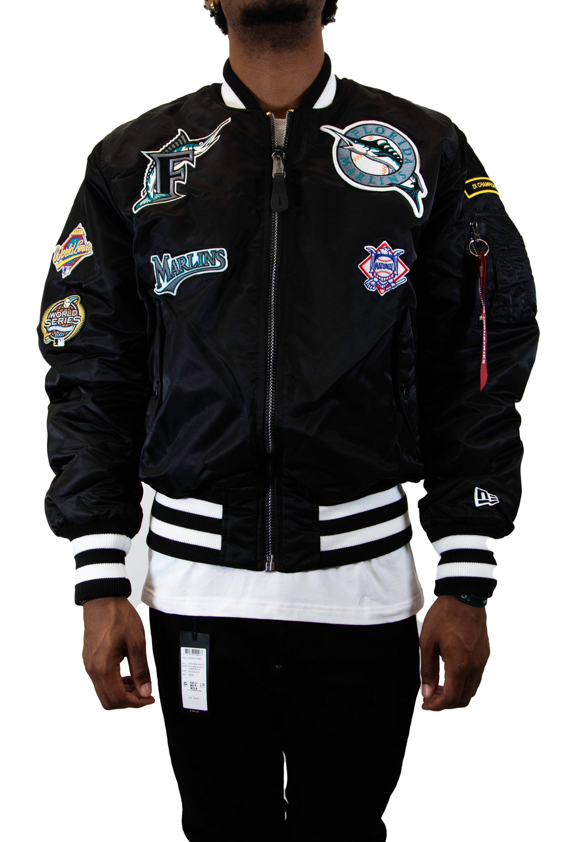 New Era: Alpha Industries New Era MA-1 Bomber Jacket Florida Marlins - Black