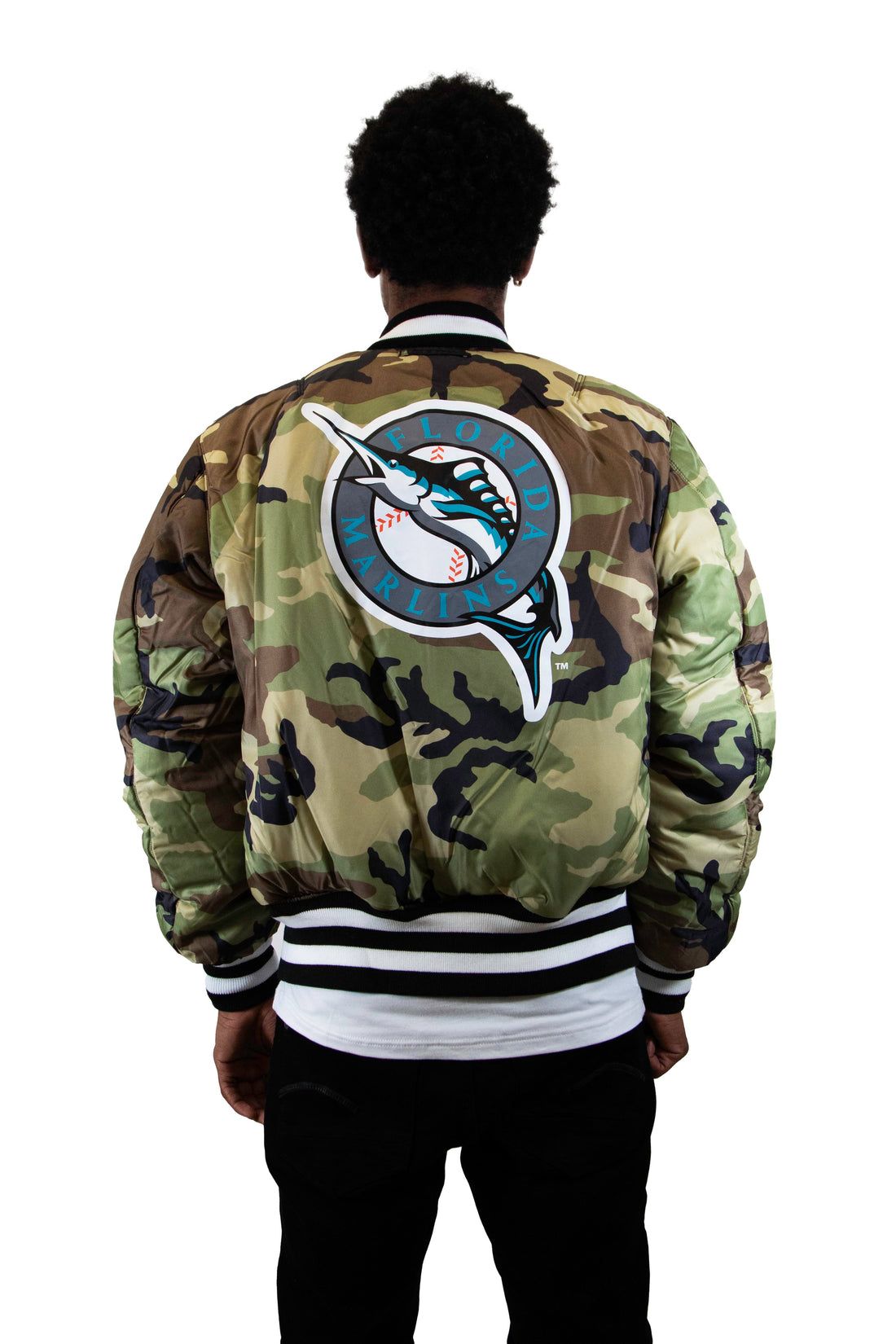 New Era: Alpha Industries New Era MA-1 Bomber Jacket Florida Marlins - Black