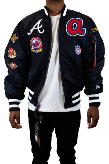 New Era: Alpha Industries New Era MA-1 Bomber Jacket Atlanta Braves - Navy