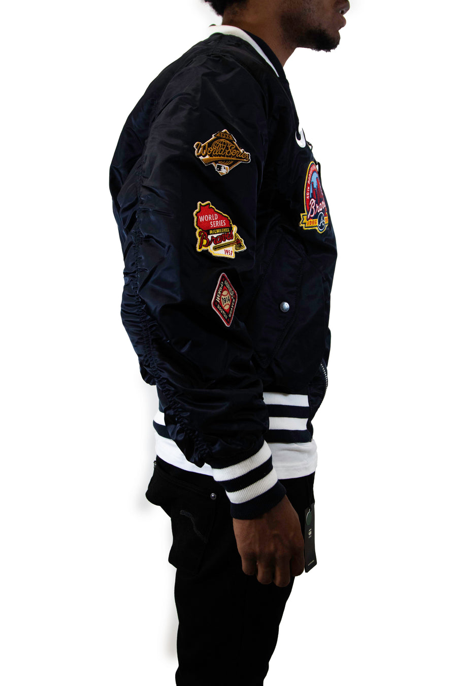 New Era: Alpha Industries New Era MA-1 Bomber Jacket Atlanta Braves - Navy