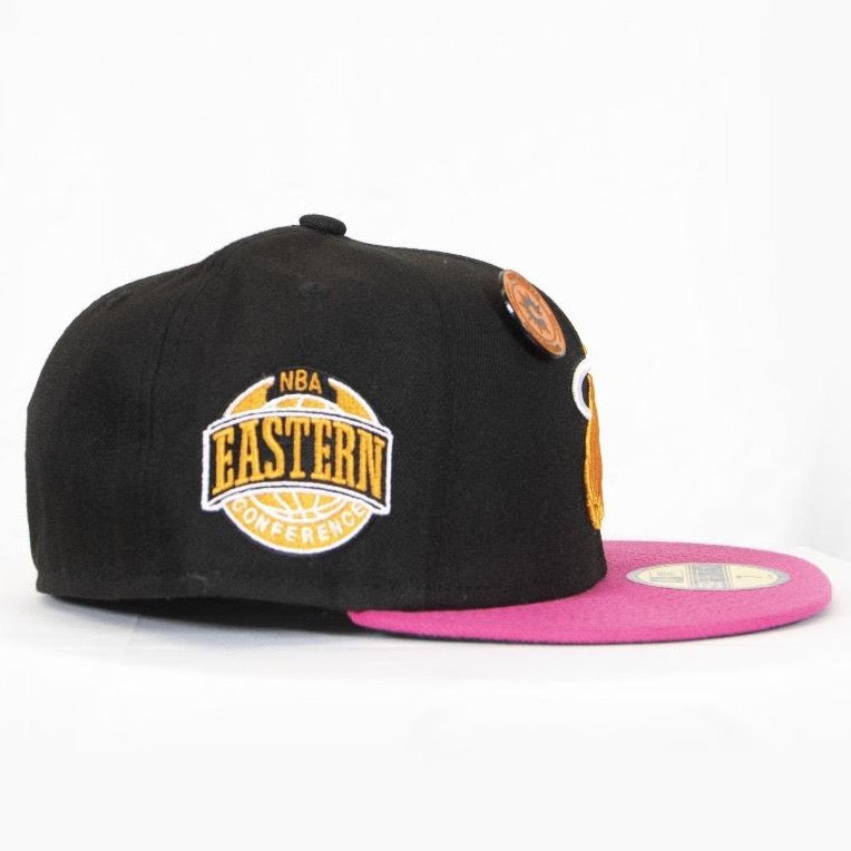 New Era Miami Heat 2Tone 59Fifty Fitted - Black/Pink/Orange Logo