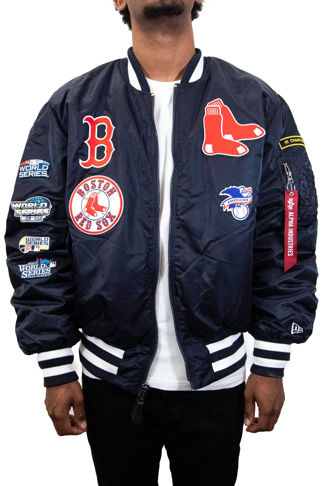 New Era: Alpha Industries New Era MA-1 Bomber Jacket Boston Red Sox - Navy