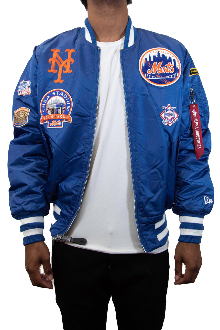New Era: Alpha Industries New Era MA-1 Bomber Jacket New York Mets - Blue