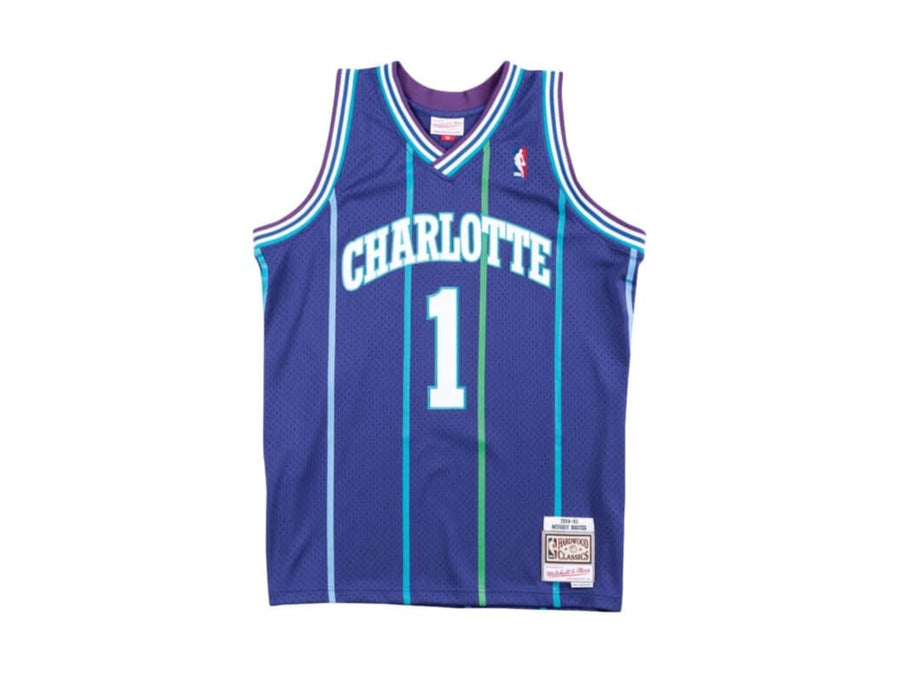 Mitchell & Ness NBA Charlotte Hornets Jersey (Muggsy Bogues) - Purple