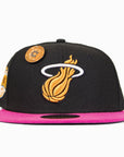 New Era Miami Heat 2Tone 59Fifty Fitted - Black/Pink/Orange Logo